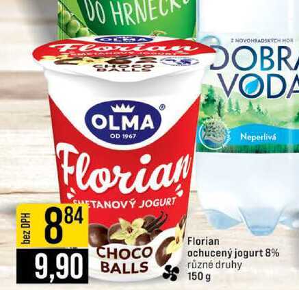 Florian ochucený jogurt 8% různé druhy 150 g 
