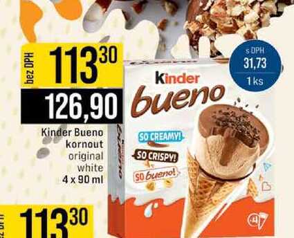 Kinder bueno Kinder kornout  original white 4 x 90 ml 