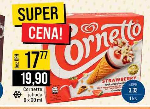 Cornetto jahoda 6 x 90 ml