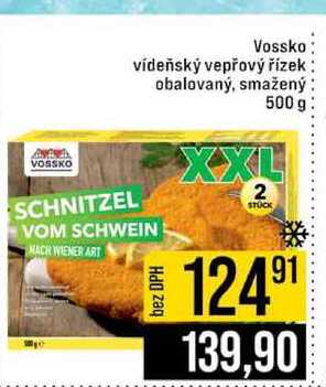 Vossko vídeňský vepřový řízek obalovaný, smažený 500 g 