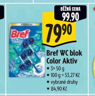   Bref WC blok Color Aktiv  3x50 g 