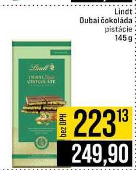 Lindt Dubai čokoláda pistácie 145g