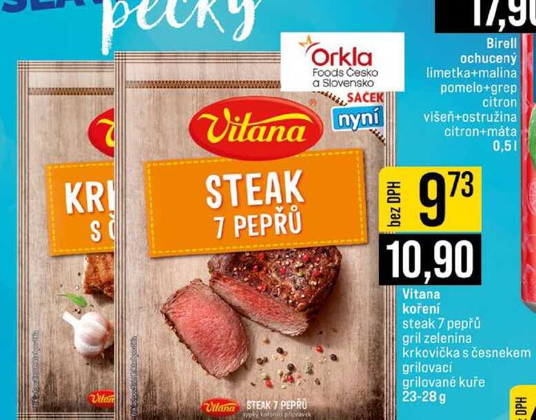 Vitana koření steak 7 pepřů gril zelenina krkovička s česnekem grilovací grilované kuře 23-28g