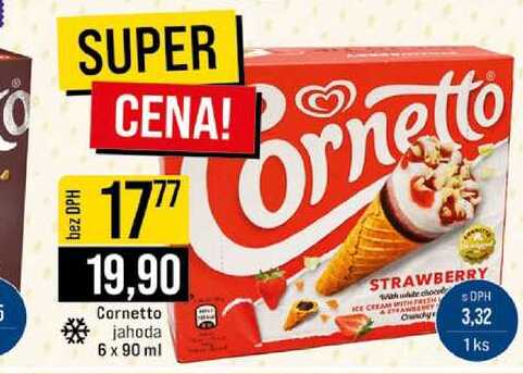 Cornetto jahoda 6 x 90 ml 