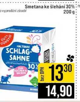 Smetana ke šlehání 30% vyprodání zásob 200 g