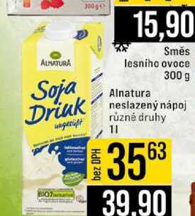 Alnatura neslazený nápoj různé druhy 1l
