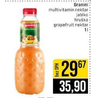 Granini multivitamin nektar jablko hruška grapefruit nektar 1l