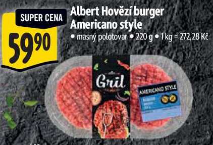 Albert Hovězí burger Americano style, 220 g