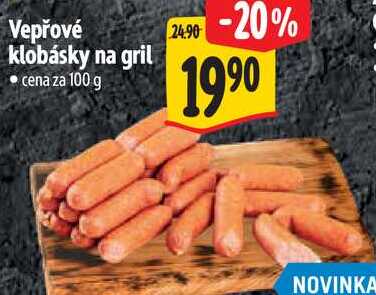 Vepřové klobásky na gril, cena za 100 g