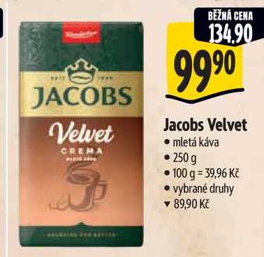 Jacobs Velvet mletá káva, 250 g