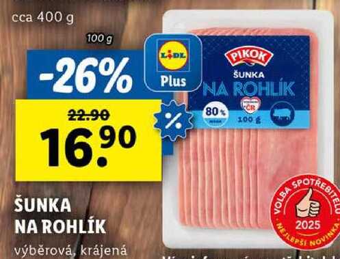 ŠUNKA NA ROHLÍK, 100 g