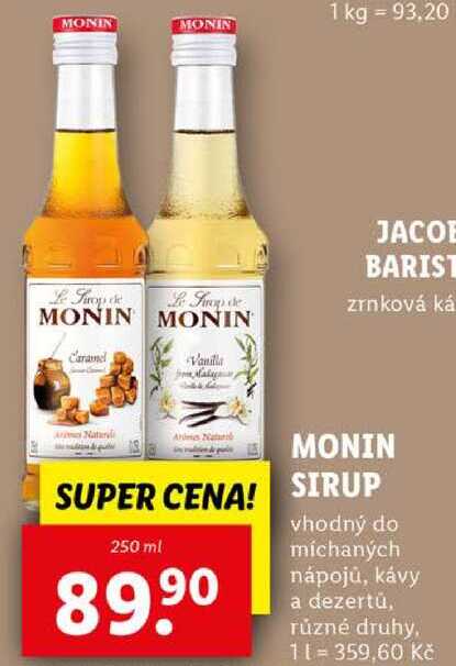 MONIN SIRUP, 250 ml 
