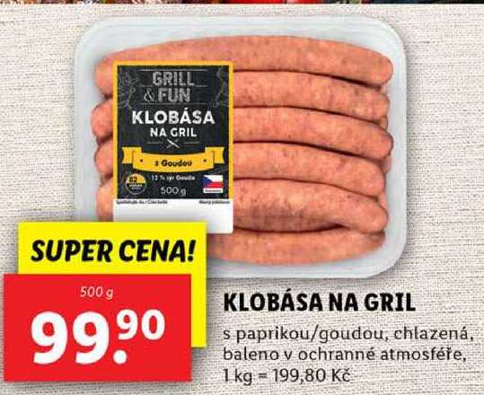 KLOBÁSA NA GRIL, 500 g
