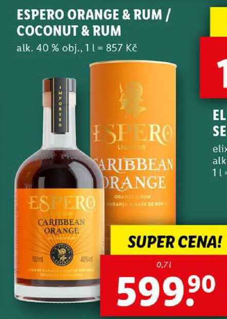 ESPERO ORANGE & RUM / COCONUT & RUM, 0,7 l