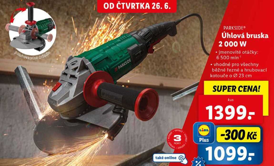 Úhlová bruska 2 000 W 