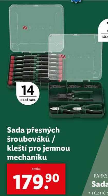 Sada přesných šroubováků / kleští pro jemnou mechaniku 
