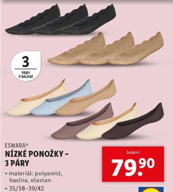 NÍZKÉ PONOŽKY - 3 PÁRY 