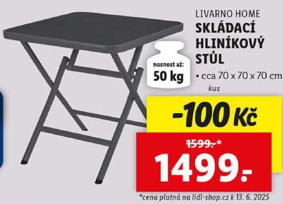 SKLÁDACÍ HLINÍKOVÝ STŮL 