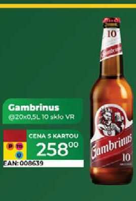 Gambrinus @20x0,5L 10 sklo VR 