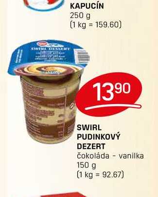 SWIRL PUDINKOVÝ DEZERT čokoláda vanilka 150 g 