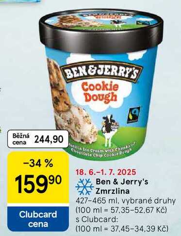 Ben & Jerry's Zmrzlina, 427-465 ml, vybrané druhy  