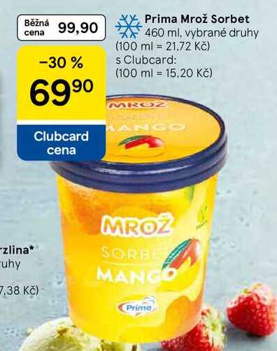 Prima Mrož Sorbet, 460 ml, vybrané druhy 