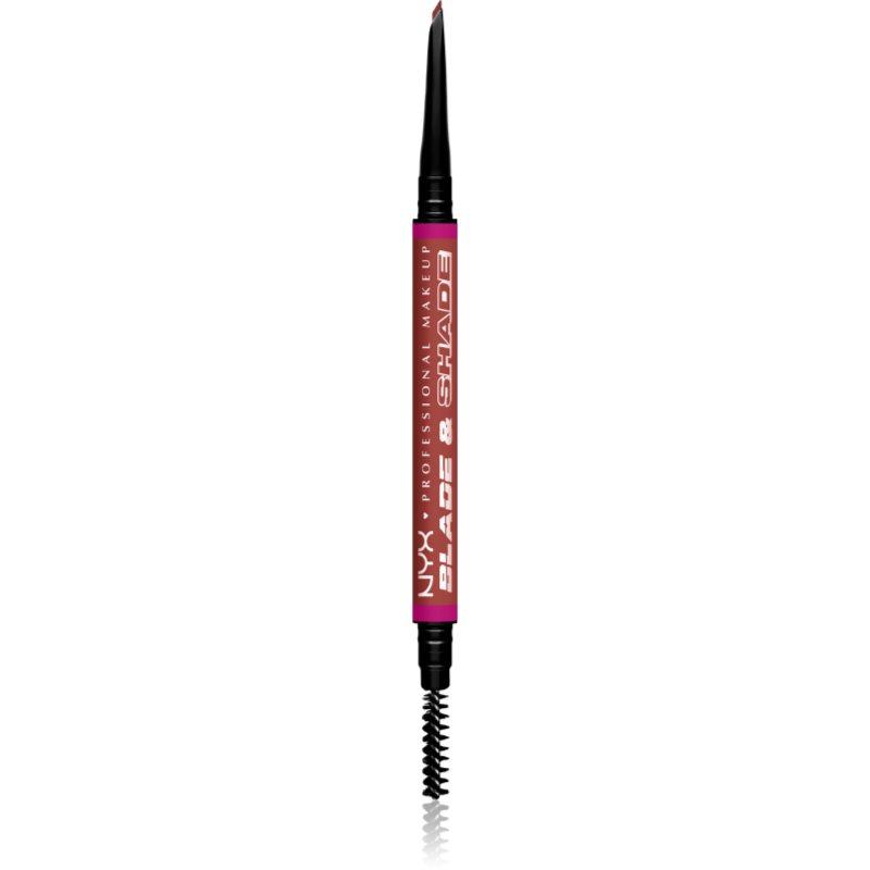 NYX Professional Makeup Blade & Shade tužka na obočí s kartáčkem odstín 06 Rich Auburn g