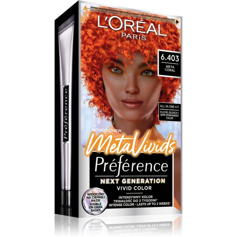 L’Oréal Paris Préférence Meta Vivids semipermanentní barva na vlasy odstín 6.403 CORAL 1 ks