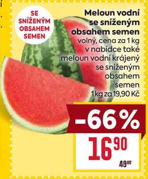 Meloun vodní se sníženým obsahem semen volný, cena za 1 kg 
