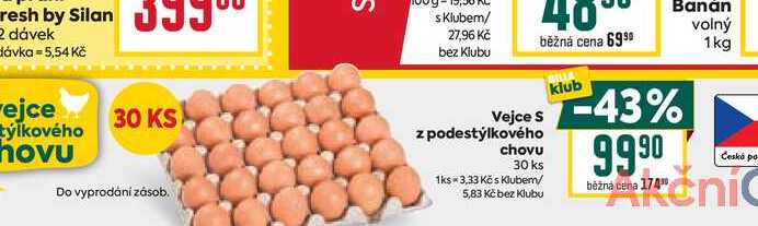 Vejce S z podestýlkového chovu 30 ks 