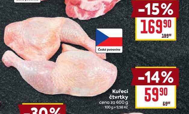 Kuřecí čtvrtky cena za 600 g