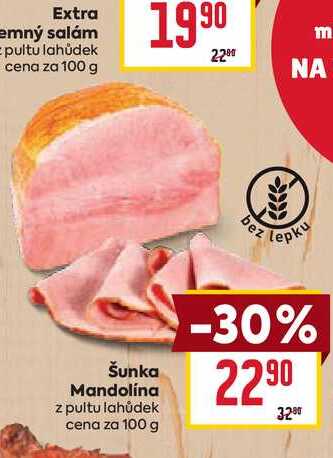 Šunka Mandolina z pultu lahůdek cena za 100 g