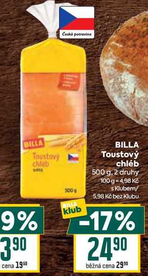 BILLA Toustový chléb 500 g