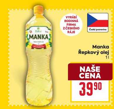 Manka Řepkový olej 1l