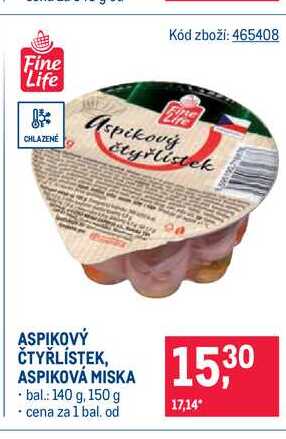 Aspikový čtyřlístek aspiková mlska 140g 150g