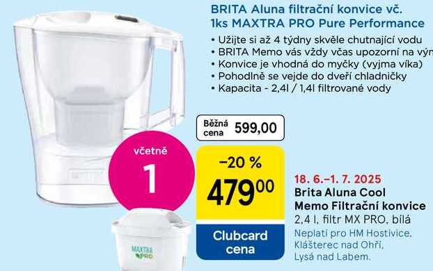 Brita Aluna Cool Memo Filtrační konvice 2.4 l