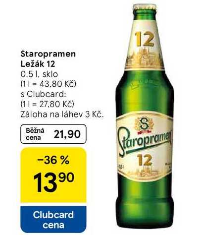 Staropramen Ležák 12, 0.5 l, sklo  