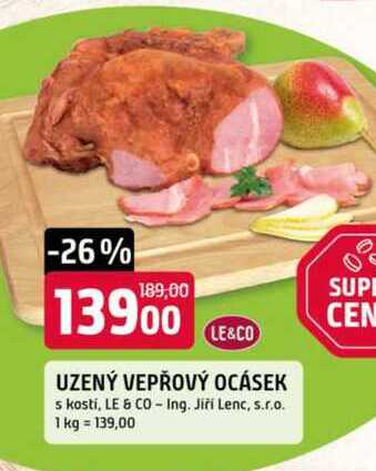 LE&CO UZENÝ VEPŘOVÝ OCÁSEK s kosti, 100g
