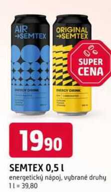 Semtex 500ml, vybrané druhy