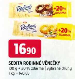 Sedita Rodinné 100g+20% vybrané druhy