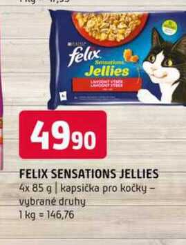 felix Sensations Jellies 4x 85 g kapsička pro kočky vybrané druhy