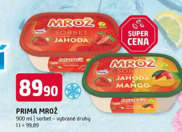 Prima Mrož 900ml, vybrané druhy