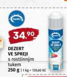 Dezert ve spreji s rostlinným tukem 250 g 
