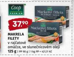 Makrela filety 125g, vybrané druhy