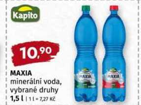 Maxia minerální voda, vybrané druhy 1,5l