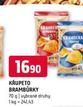 Krupeto brambůrky 70 g vybrané druhy