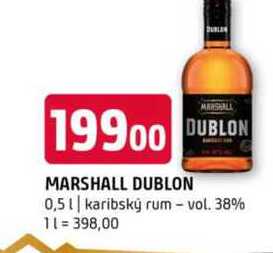Marshall dublon 0,5l karibský rum vol. 38% 
