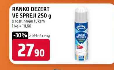Ranko dezert ve spreji 250 g s rostlinným tukem 