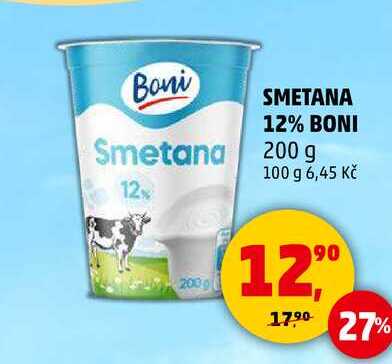 SMETANA 12% BONI, 200 g 