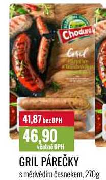 GRIL PÁREČKY s mědvědím česnekem, 270g 